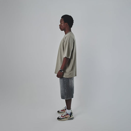 Haki Oversize Kare Kesim Unisex Tişört | KH-01 TEE | Dikaid