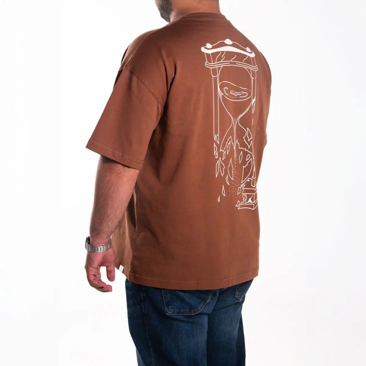 Kahverengi Oversize Bol Tasarım Tişört Oversize Giyim | d - 04 TEE | Dikaid