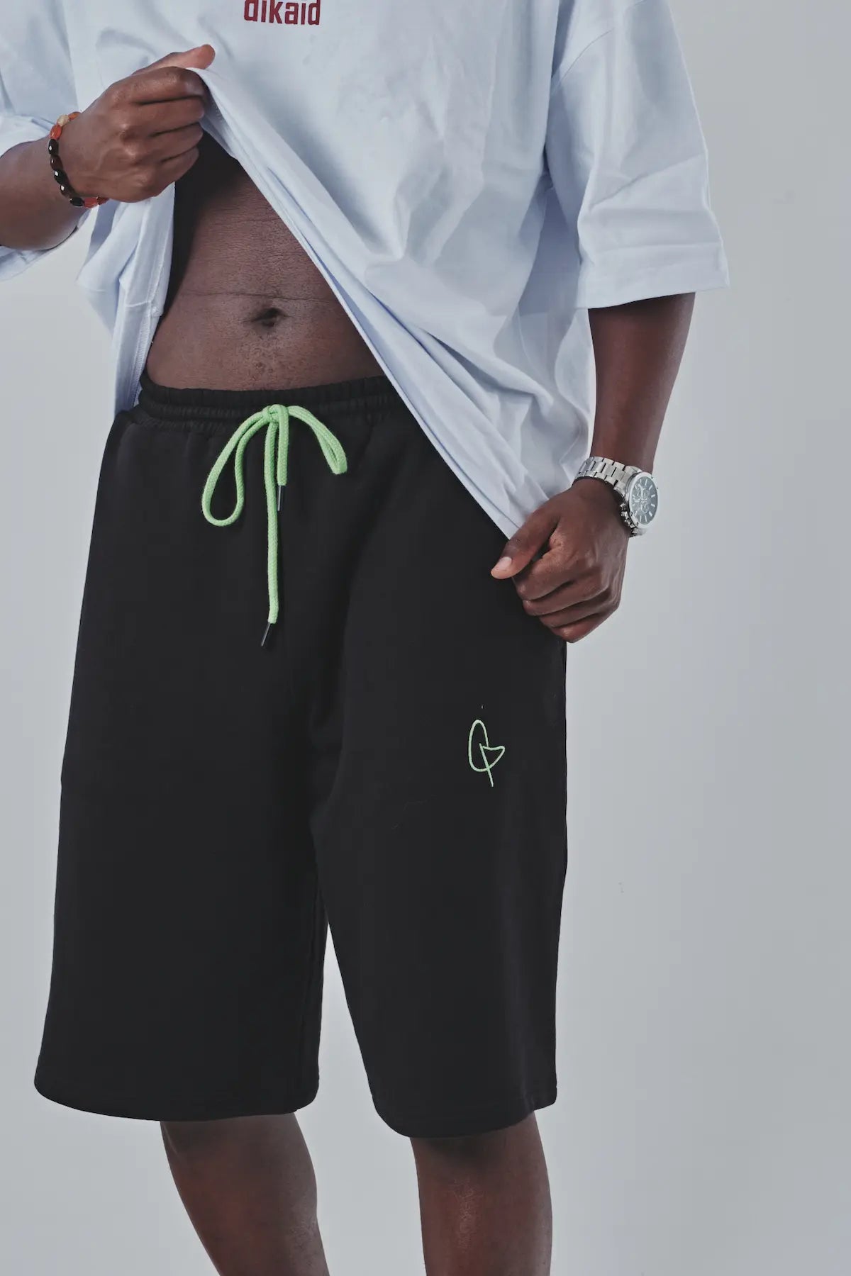 Siyah Oversize Bol Tasarım Şort Oversize Giyim |  Dikaid