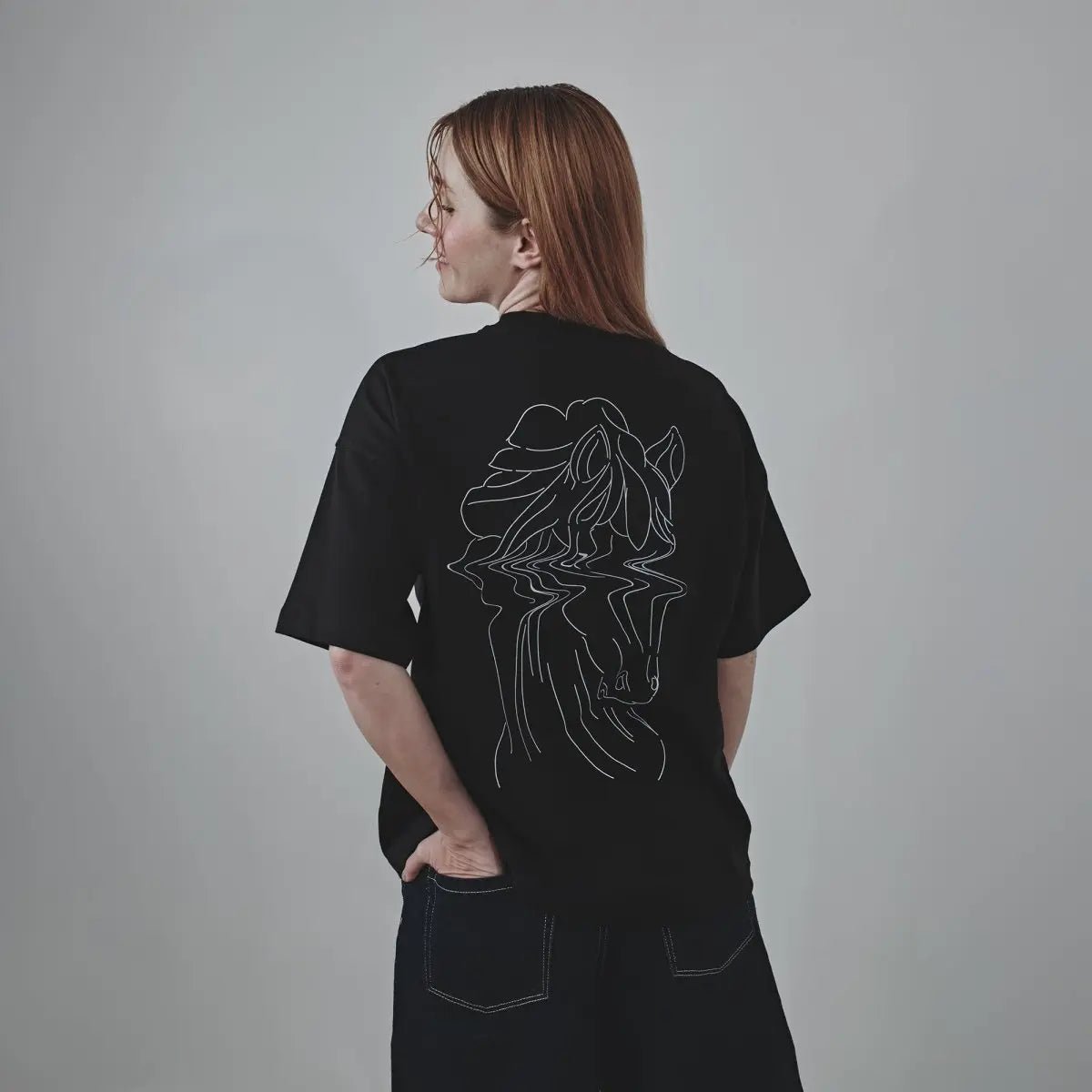 Siyah Oversize Tasarım Sokak Giyim Tişört | N - 01 TEE | Dikaid