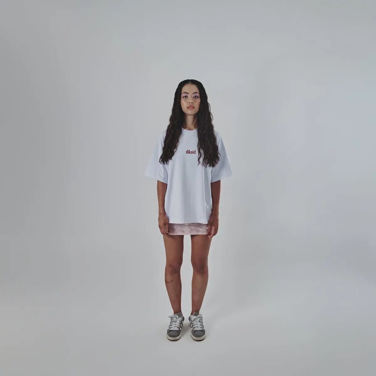 Beyaz Bol Oversize Tişört Uniseks Giyim | WH - 05 TEE | Dikaid