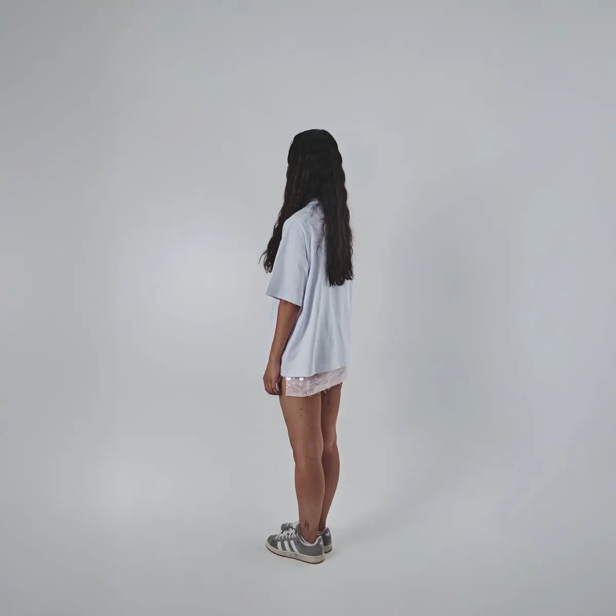 Beyaz Bol Oversize Tişört Uniseks Giyim | WH - 05 TEE | Dikaid