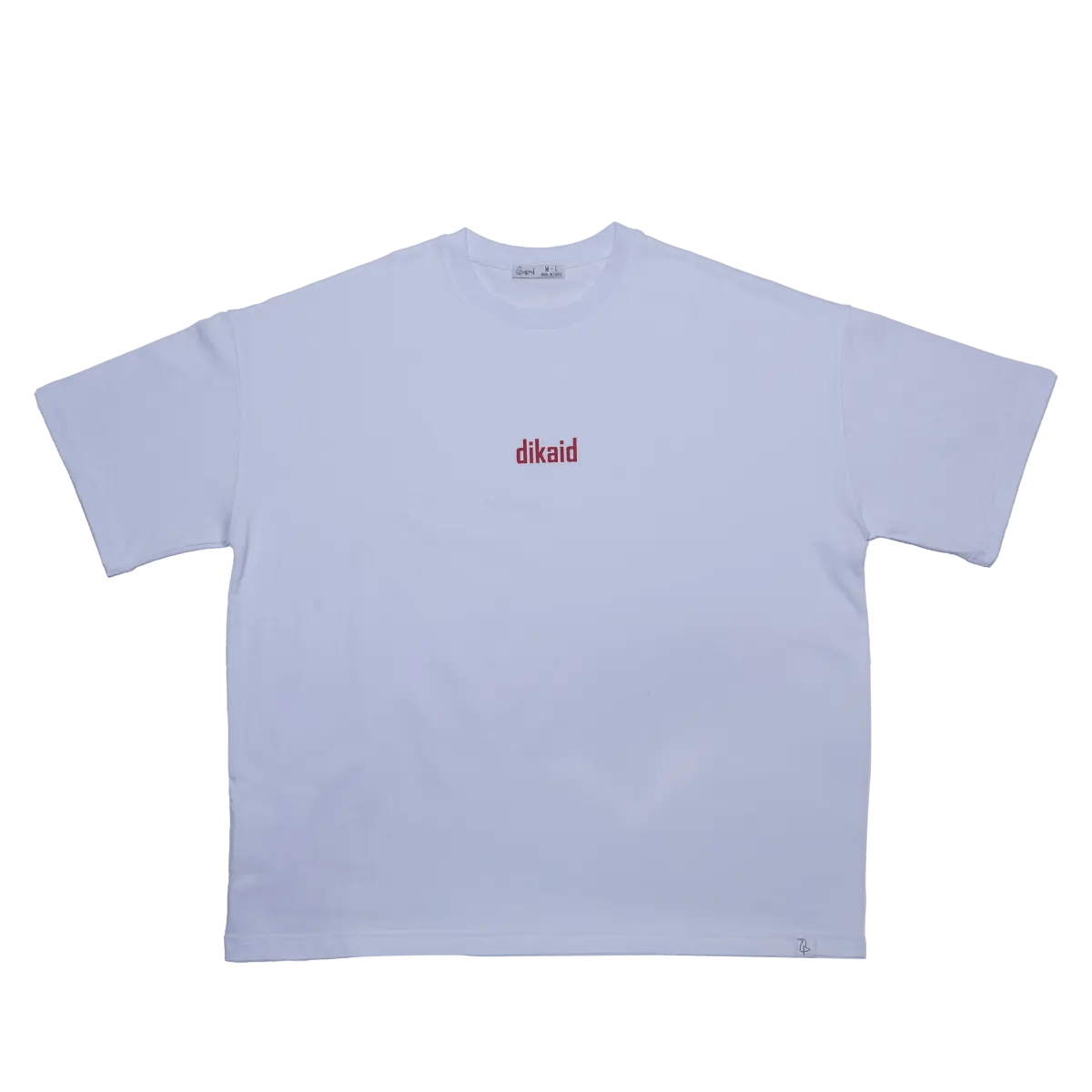 Beyaz Bol Oversize Tişört Uniseks Giyim | WH - 05 TEE | Dikaid