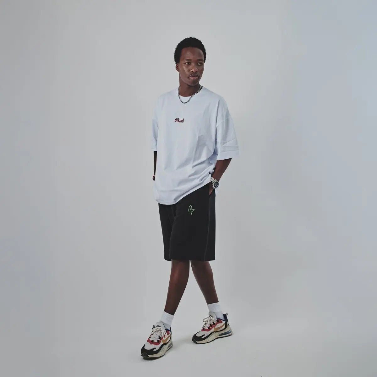 Beyaz Bol Oversize Tişört Uniseks Giyim | WH - 05 TEE | Dikaid