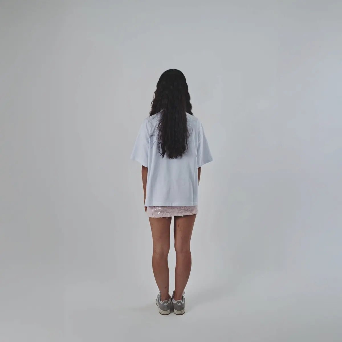 Beyaz Bol Oversize Tişört Uniseks Giyim | WH - 05 TEE | Dikaid