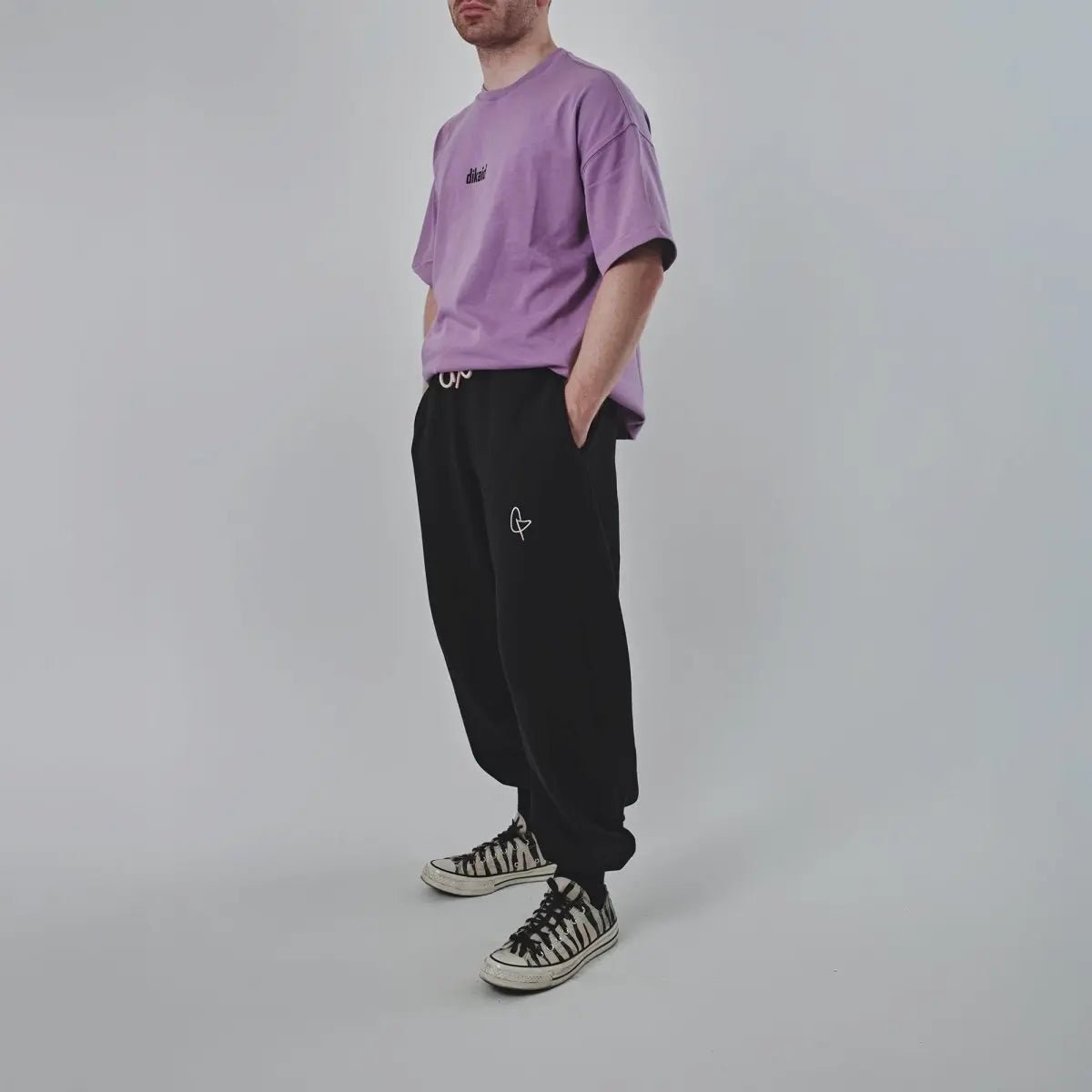 Siyah Bol Oversize Eşofman Altı Uniseks Giyim | Dikaid