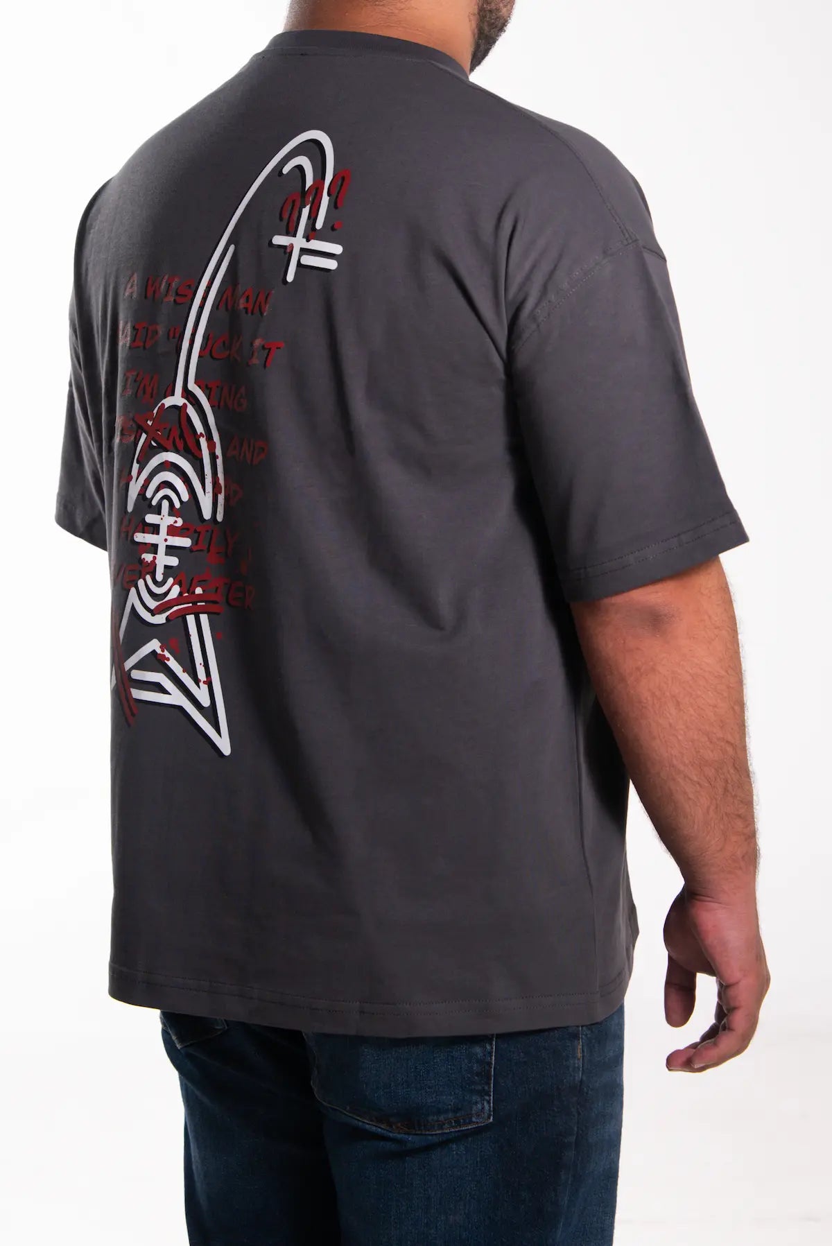 Gri Oversize Tişört | d.a - 05 TEE | Dikaid