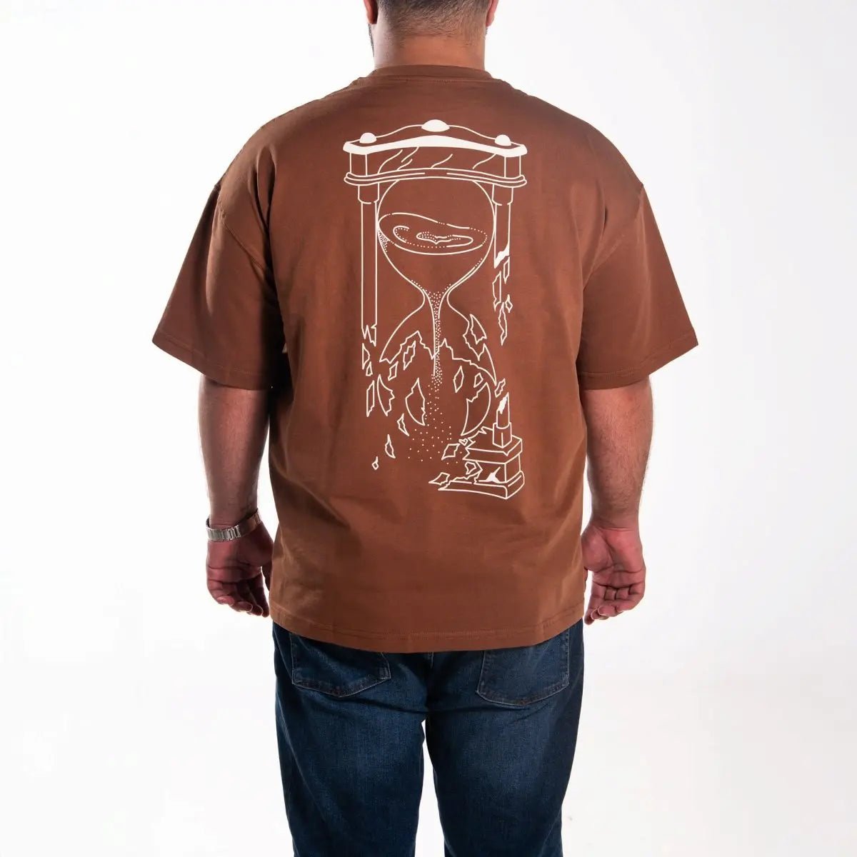 Kahverengi Oversize Bol Tasarım Tişört Oversize Giyim | d - 04 TEE | Dikaid