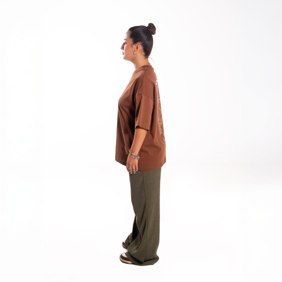 Kahverengi Oversize Tişört | Dikaid