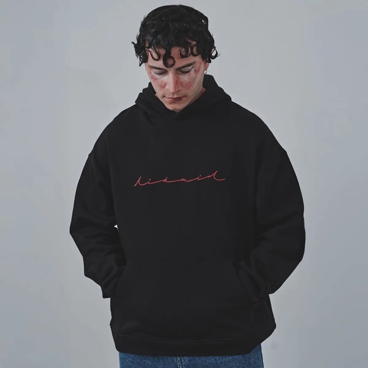 Siyah Oversize Hoodie Sokak Giyim | cY - 02 | Dikaid