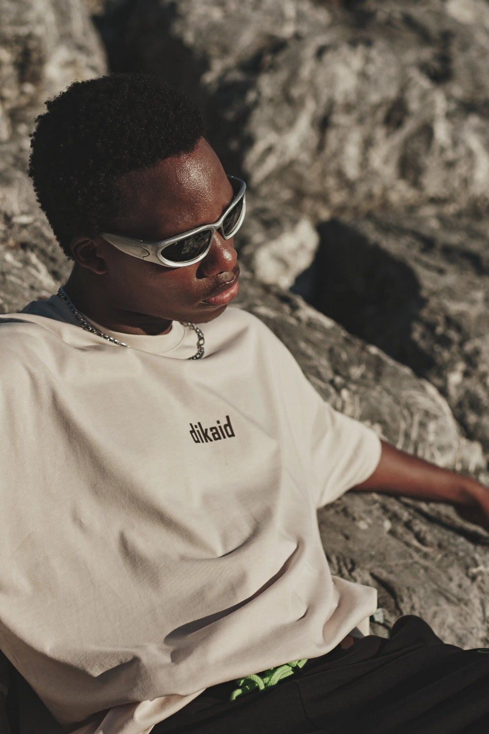 Haki Oversize Uniseks Tişört | Dikaid