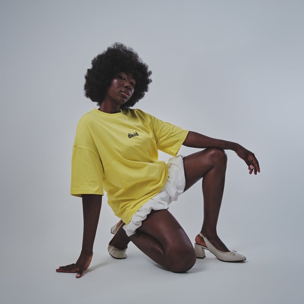 Sarı Oversize Tişört | YL - 03 TEE | Dikaid