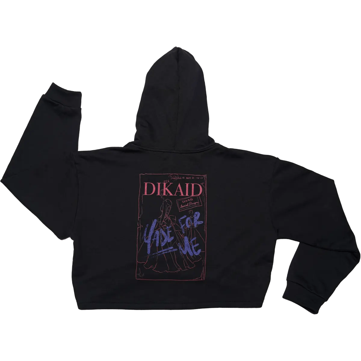 Siyah Oversize Cropped Hoodie Sokak Giyim | Dikaid