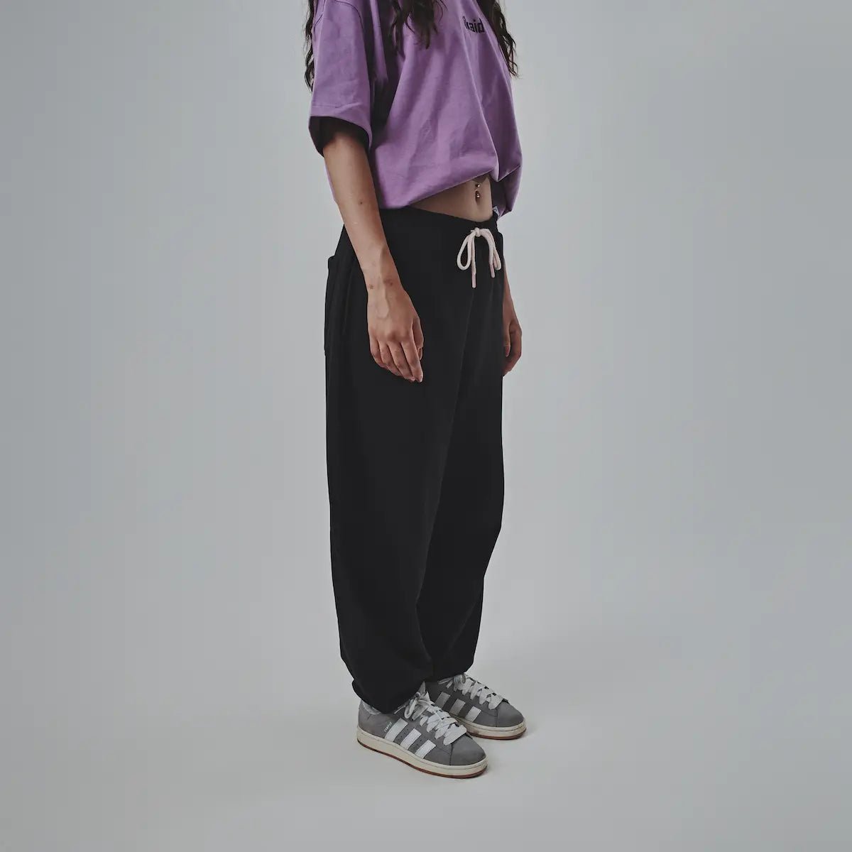 Siyah Bol Oversize Eşofman Altı Uniseks Giyim | Dikaid