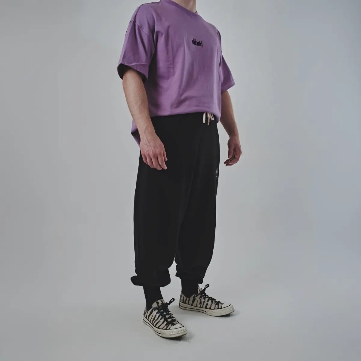 Siyah Bol Oversize Eşofman Altı Uniseks Giyim | Dikaid