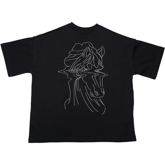 Siyah Oversize Tasarım Sokak Giyim Tişört | N - 01 TEE | Dikaid